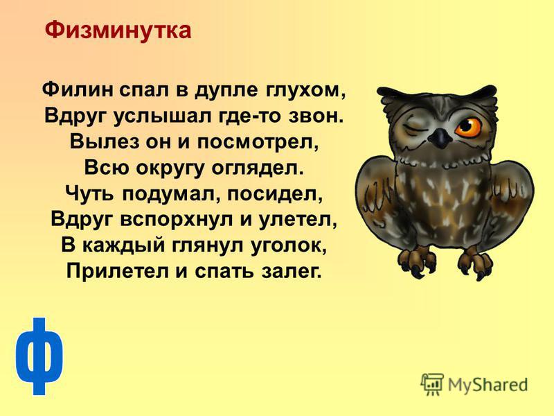 Сова буква з. Физкультминутка Филин. Физкультминутка Сова. Физминутка Совушка. Физминутка про Филина.