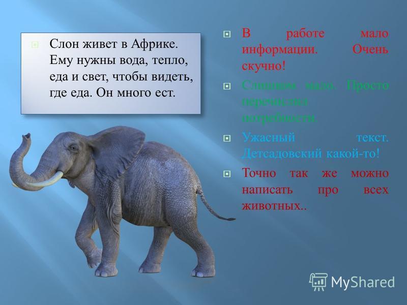 Читать про слона. Описание слона. Слон живет в Африке. Стихотворение про слона.