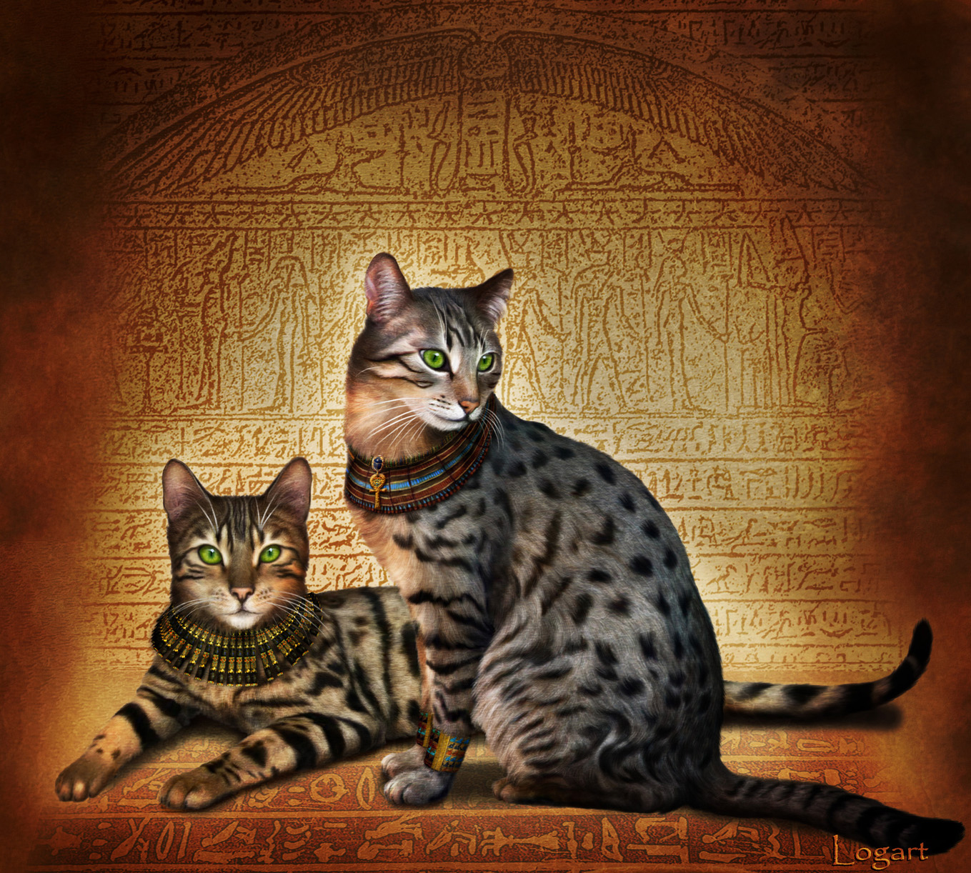Кот и кошка египетской мау